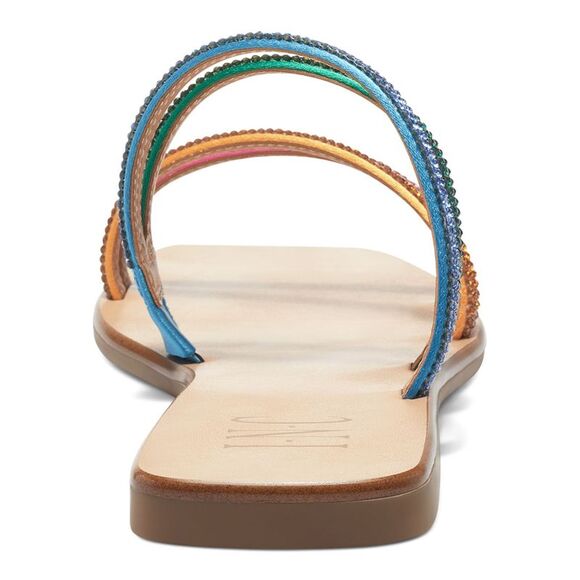 INC Womens Light Blue Detail Piera Square Toe Slip On Slide Sandals 6 M - Picture 2 of 4